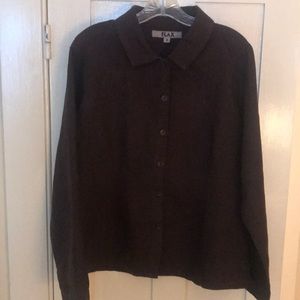 Chocolate brown Flax linen jacket